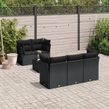 Cumpara ieftin Gossi set mobilier de gradina cu perne, 6 piese, negru, poliratan