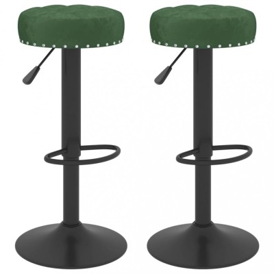 Gossi scaune de bar, 2 buc., verde inchis, catifea foto