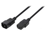 Cablu Prelungitor IEC C13 la IEC C14 3m Negru 10A 250V, Logilink