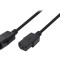 Cablu Prelungitor IEC C13 la IEC C14 3m Negru 10A 250V
