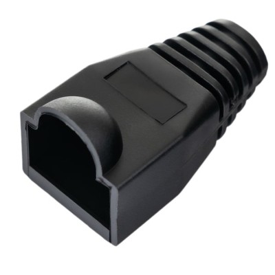 Set 10 bucati manson de protectie pentru mufe internet, RJ 45, negru foto