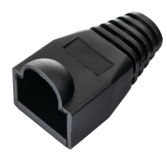 Set 10 bucati manson de protectie pentru mufe internet, RJ 45, negru