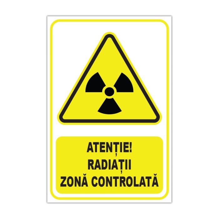 Indicator avertizare radiații &ndash; Zonă controlată