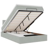 Cumpara ieftin Pat otoman cu saltea si LED-uri, gri deschis, 120x190cm catifea