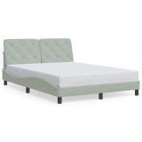 Cumpara ieftin Cadru de pat fara saltea, gri deschis, 140x200 cm, catifea