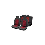 Set Huse Scaun Lux Autohelix MSA Rosu Textil Universale Compatibile Airbag Rezistente Uzura