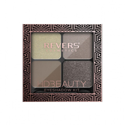 Paleta fard de pleoape cu 4 culori HD Beauty, Metallic Effect, Revers, nr.11, nude foto