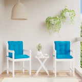 Perne scaun cu spatar mic 2 buc., albastru, 100x50x7 cm, textil GartenMobel Dekor, vidaXL