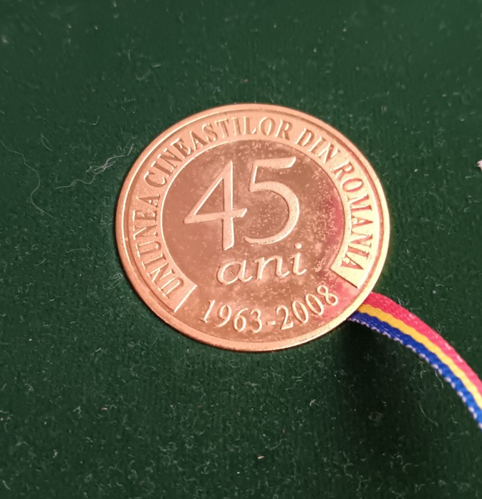 QW19 2 - Medalie - Uniunea cineastilor din Romania 45 ani - 1963 - 2008