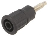 Soclu Banană 4mm 32A Negru Pe Panou