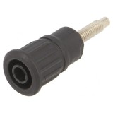 Soclu Banană 4mm 32A Negru Pe Panou