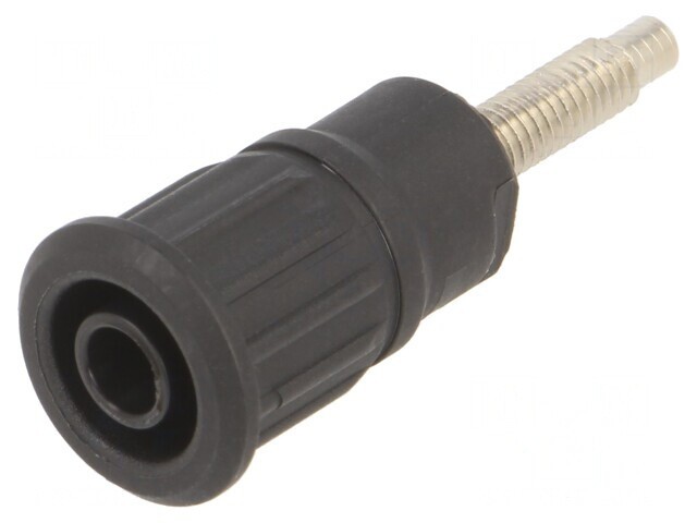 Soclu Banană 4mm 32A Negru Pe Panou