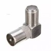 Mufa TV Tata 90 Grade la F Mama, Adaptor Coaxial Unghi Drept, Conector Cablu TV