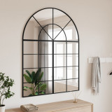 Oglinda de perete, negru, 100x130 cm, arcuita, fier GartenMobel Dekor, vidaXL