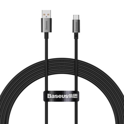 Cablu Date si Incarcare USB-A - USB-C Baseus Superior Series, 100W, 2m, Negru P10320102114-02 foto