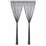 Perdea macrame, antracit, 140 x 240 cm, bumbac