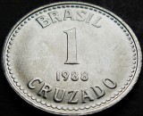 Cumpara ieftin Moneda 1 CRUZADO - BRAZILIA, anul 1988 *cod 647 = A.UNC, America Centrala si de Sud