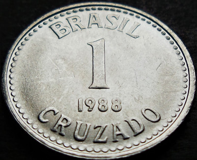 Moneda 1 CRUZADO - BRAZILIA, anul 1988 *cod 647 = A.UNC foto