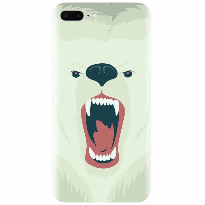 Husa silicon pentru Apple Iphone 8 Plus, Fierce Polar Bear Winter Husa silicon pentru Apple Iphone 8 Plus, Fierce Polar Bear Winter