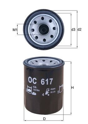 MAHLE OC 617 Filtru ulei foto