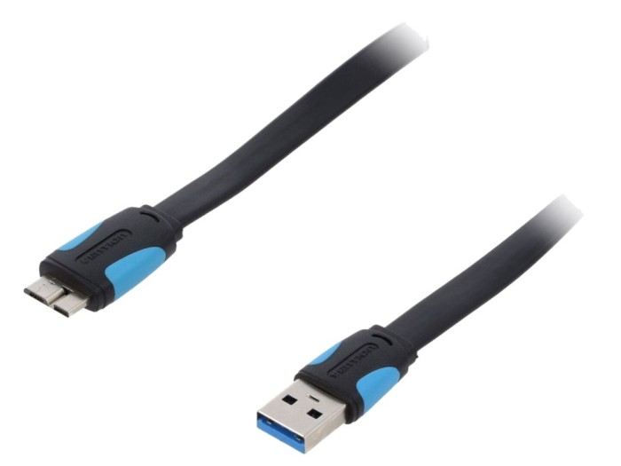 Cablu OTG USB 3.0 Flat, 2m, negru
