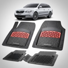 Preșuri auto tip tăviță Skoda Superb II Combi 2008-2015 | Red Edition &ndash; TeamCar&reg;