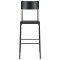 Scaune de bar, 4 buc., negru, placaj solid, otel - 3
