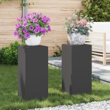 VidaXL Suporturi plante pilon exterior 2 buc. negru 24x24x55 cm oțel