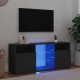 Cumpara ieftin Comodă TV cu lumini LED, gri extralucios, 120x30x50 cm