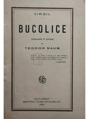 Virgil - Bucolice (editia 1922) foto