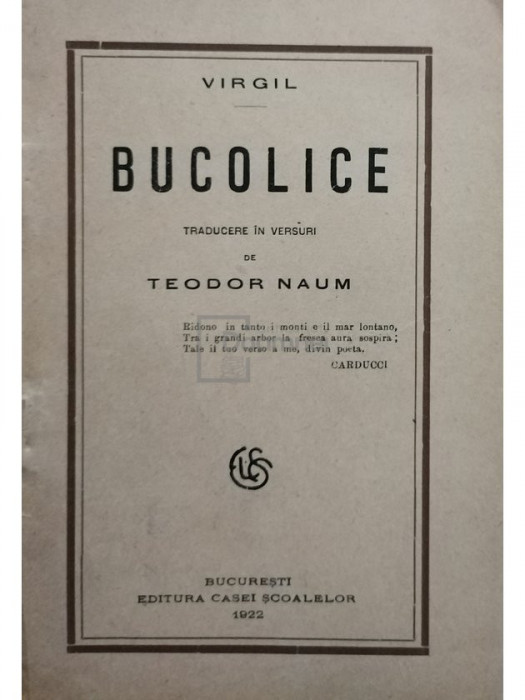 Virgil - Bucolice (editia 1922)