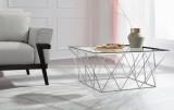 Masuta de cafea Caen, cadru Alama, 90 cm latime