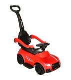 Masinuta pentru copii cu maner parental, bara de protectie, sunete si lumini, Rosu, Oem