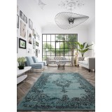 Covor Premium Belgian Model Vintage 22206-044, Marime 80 x 150 cm, Albastru, Antialergic, Polipropilena, Living, Dormitor, Sufragerie, Birou