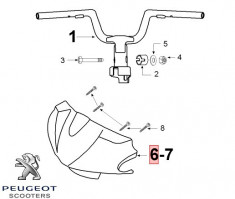 Carena superioara ghidon originala Peugeot Vivacity - Vivacity 2 2T 50-100cc (rosie) foto