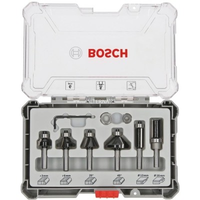 Bosch Set 6 freze de profilat canturi, frezare coplanara si refecare, tija 6mm ProAdvanced PowerfulTools foto