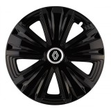 Set 4 capace roti pentru Renault Nou, model Glory Black, R15