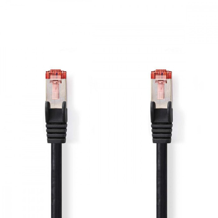 Cablu SFTP Cat6 30m negru RJ45 tata - RJ45 tata Nedis