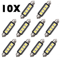 Set 10 Buc Led Auto Sofit Canbus Cu 4 SMD 5050 41mm FT-5050-4SMD-41MM 277523