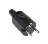 stecher cu impamantare universal, negru, PVC, 16A