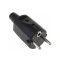 stecher cu impamantare universal, negru, PVC, 16A