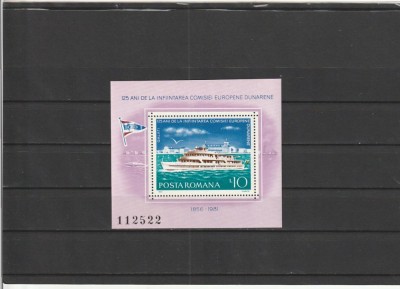 ROMANIA 1981 LP 1026 125 ANI DE LA INFIINTAREA COMISIEI EUROPENE DUNARENE COLITA DANTELATA MNH NESTAMPILATA foto