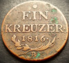 Moneda istorica EIN KREUZER - AUSTRIA, anul 1816 * cod 2348 = SLOVACIA, Europa