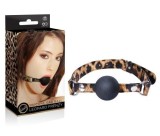 Minge gag neagra LEOPARD FRENZY SILICONE GAG BALL, Bad Kitty