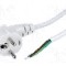 Cablu alimentare AC, 2m, 3 fire, culoare alb, cabluri, CEE 7/7 (E/F) &amp;#351;tecar in unghi, LIAN DUNG -