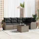 Gossi set canapea gradina 5 piese cu perne ratan gri, Gossi canapea gradina 2 locuri cu perne gri din ratan