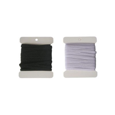 Set 2 elastice mercerie Helweet, 6 mm x 10 m, alb, negru foto