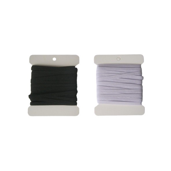 Set 2 elastice mercerie Helweet, 6 mm x 10 m, alb, negru