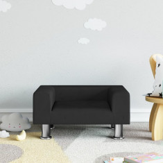 Canapea pentru copii, negru, 50x40x26,5 cm, catifea GartenMobel Dekor
