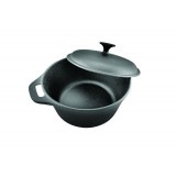 Cumpara ieftin Semioala Cooking Heinner, 26.4 x 11 cm, 5 L, fonta, capac, interior emailat, Negru